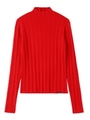 BOTTLENECK KNIT TOP/レッド