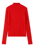 BOTTLENECK KNIT TOP/レッド