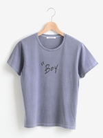 BOY プリントTシャツ/ネイビー