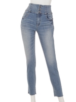 BackレースUP J/W DENIMアンクルパギンス/BLU