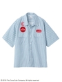 COCA-COLA BY X-GIRL S/S WORK SHIRT/ライトブルー