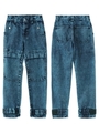 DENIM CARGO PANTS/ブルー
