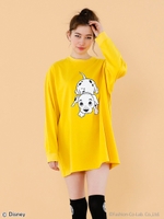 Disney:101 print big long tee/YELLOW