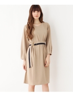 Dカンバイカラーベルト付きワンピース/ベージュ(052)