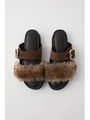 FAUX FUR サンダル/BRN