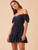 FRIDA MINI DRESS/NAVY DITSY DOO