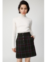 FRONT BUTTON CHECK ミニスカート/柄KHA5