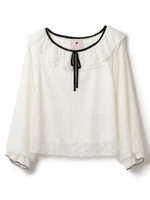 Girls Retroraceブラウス / mille fille closet/シロ