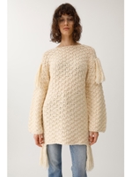 HAND KNITTED FRINGE ワンピース/O/WHT1