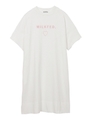 LINE HEART WIDE RIB DRESS FOR EC/ホワイト