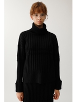 RIB KNIT LINE セーター/BLK