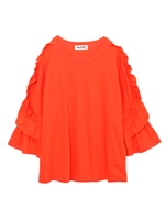 RUFFLE SLEEVE TOP/オレンジ