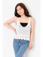 RクロシェNキャミTOP/WHITE