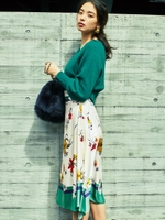 SMF PEスカーフプリント イレヘムスカート/OFF WHITE