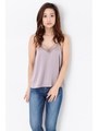 SサテンレースキャミTOP/L/BROWN