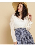 Traditional Weatherwear ハイゲージビッグVニット/ホワイト(001)