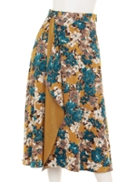 VINTAGE　FLOWER　フレアSK/ブラウン