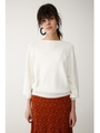 VOLUME SLEEVE ニットトップ/O/WHT1
