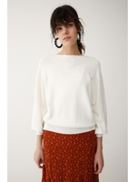 VOLUME SLEEVE ニットトップ/O/WHT1