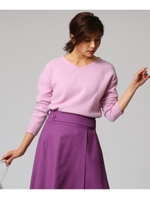 Vネックニットプルオーバー/ライトパープル(081)