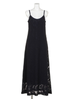 [BED&BREAKFAST]LEAF LACE Camisole Dress/NAVY