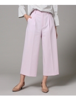 [L]【洗える】ドライギャバワイドパンツ/ベビーピンク(071)