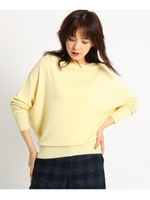 [S]ゆったりネックリブニット/レモンイエロー(031)