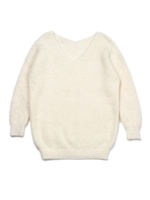 brushed knit top/WHITE