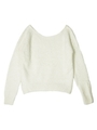 mix knit pullover/WHITE