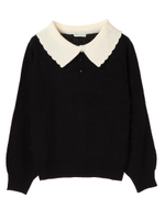 ・BIG衿ニットプルオーバー/ブラック