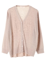 ・Vネックニットカーデ/ベージュ