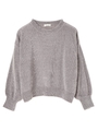 ・クルーネックモールニットプルオーバー/ライトグレー