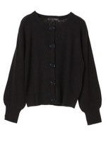 ・バラボタンニットカーディガン/ブラック