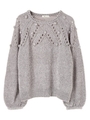 ・ポップコーンモールニットプルオーバー/ライトグレー