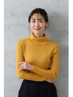 ｜Ｏｇｇｉ １月号掲載｜〈ウォッシャブル〉ウールブレンドリブタートル/マスタード1(061)