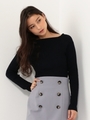 〔ハンドウォッシャブル〕CS H/W リブ スクエアネック プルオーバー/NAVY