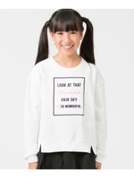 【150cmまで】オーガンジー刺繍裏毛プルオーバー/ホワイト(001)