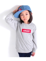 【ANAP KIDS】BOX刺繍ロゴワッペントレーナー/グレー(006)