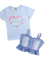 【ANAP KIDS】デニムビスチェ+TシャツSET/サックスブルー(020)