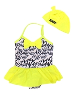 【ANAP KIDS】 ロゴ総柄ネオンワンピ−ス スイムウエア/イエロー(024)
