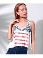 【ANAP USA】アメリカンフラッグプリントタンクトップ/ホワイト(001)