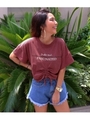 【ANAP】 ウエストギャザープリントTシャツ/ワイン(026)
