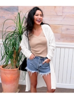 【ANAP】 ギザギザ模様編みロングカーディガン/ホワイト(001)