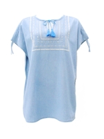 【ANAP】デニム刺繍チュニック/ライトブルー(038)