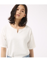 【AZUL BY MOUSSY】サーマルキーネック半袖プルオーバー/O/WHT
