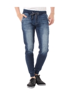 【AZUL BY MOUSSY】ドビーデニムスリムジョガーパンツ/D/BLU