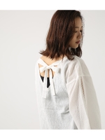 【AZUL BY MOUSSY】バックリボンフレアスリーブブラウス/O/WHT