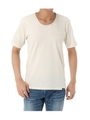 【AZUL BY MOUSSY】ピグメント天竺Uネック半袖T/O/WHT