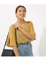 【AZUL BY MOUSSY】フレアスリーブニットプルオーバー/YEL
