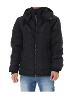 【AZUL BY MOUSSY】ポリタフタフード取外中綿ZIPブルゾン/BLK
